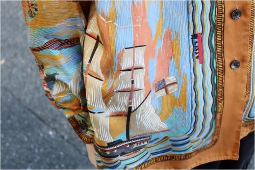 総柄シルクシャツのヴィンテージ