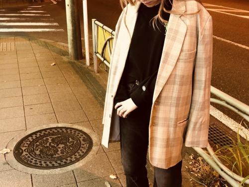 チェックオーバージャケットのレディース