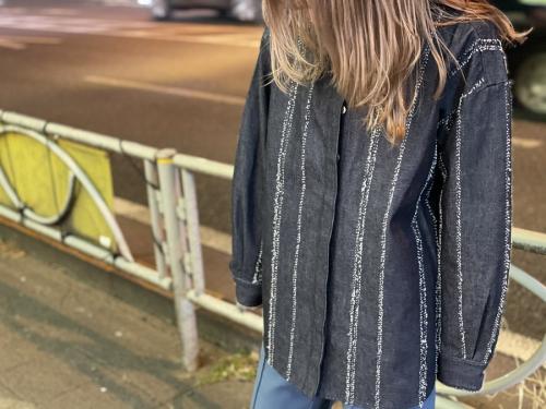 NEEDLE STRIPE DENIM SHIRTのデニムシャツ