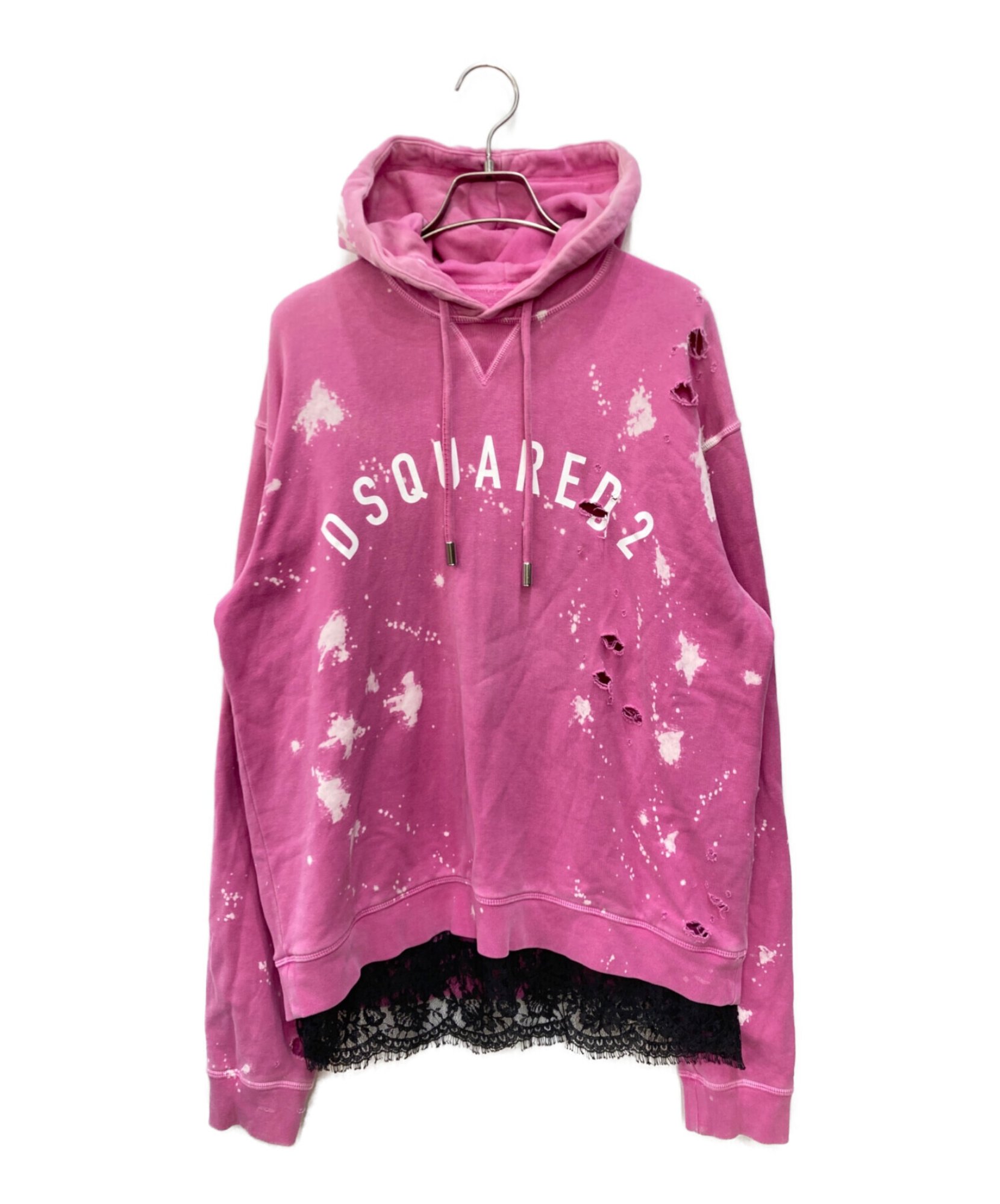ディースクエアード　トレーナー　ピンク　DSQUARED2 DSQUARED2 / ディースクエアード】Sweater Pink Logo Print Cotton