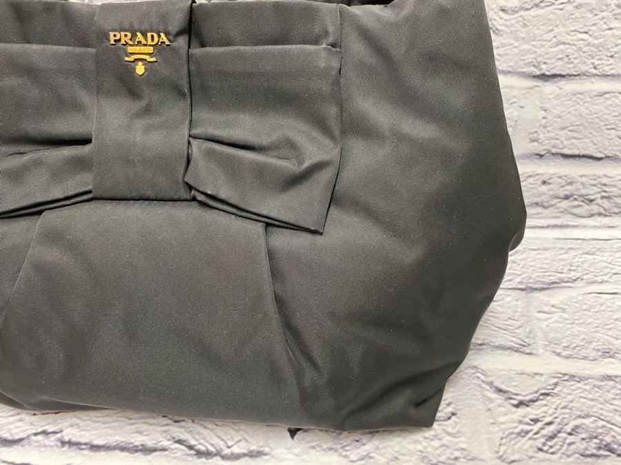 美品 PRADA プラダ BN1601 リボン ナイロン×レザー トートバッグ PRADA（プラダ） 美品 ナイロン リボン トートバッグ ハンドバッグ