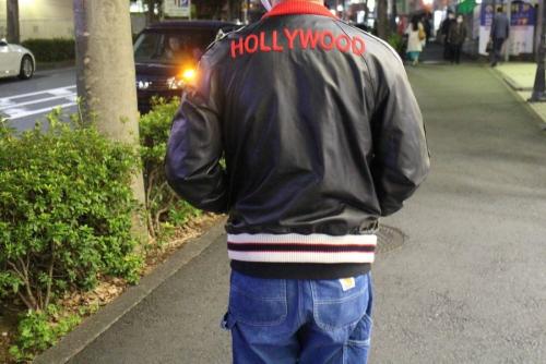 グッチのHOLLYWOODサイドロゴレザーブルゾン