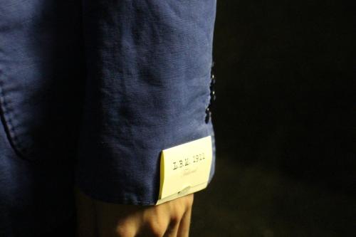 エルビーエムのコットンリネンダブルブレストジャケット