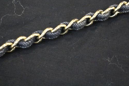 シャネルのスパークリングデニムチェーンショルダーバッグ