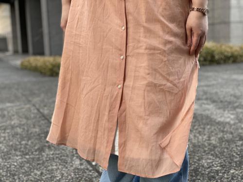 ジョンブルのバンドカラーブラウスワンピース