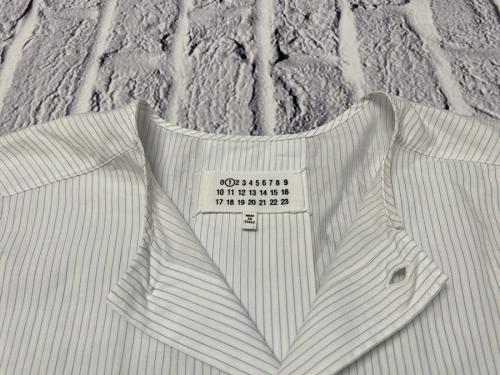 ノーカラーストライプシャツワンピースの買取強化