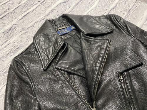 ポロ・ラルフローレンのカウレザーダブルライダースジャケット