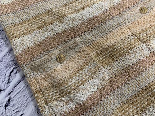 シャネルのフクロウボタンS/Sニットワンピース