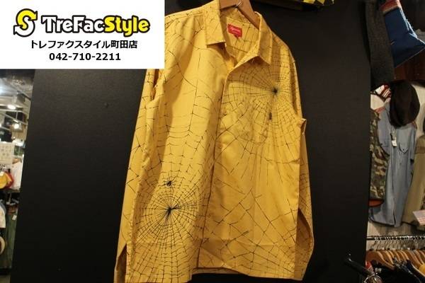 Supreme スパイダーネットデザイン シャツ 52 Supreme 16AWより黄色いスパイダーマンになれるシャツ入荷