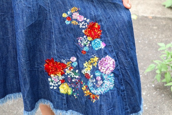 楽天市場】デニム 刺繍 スカートの通販