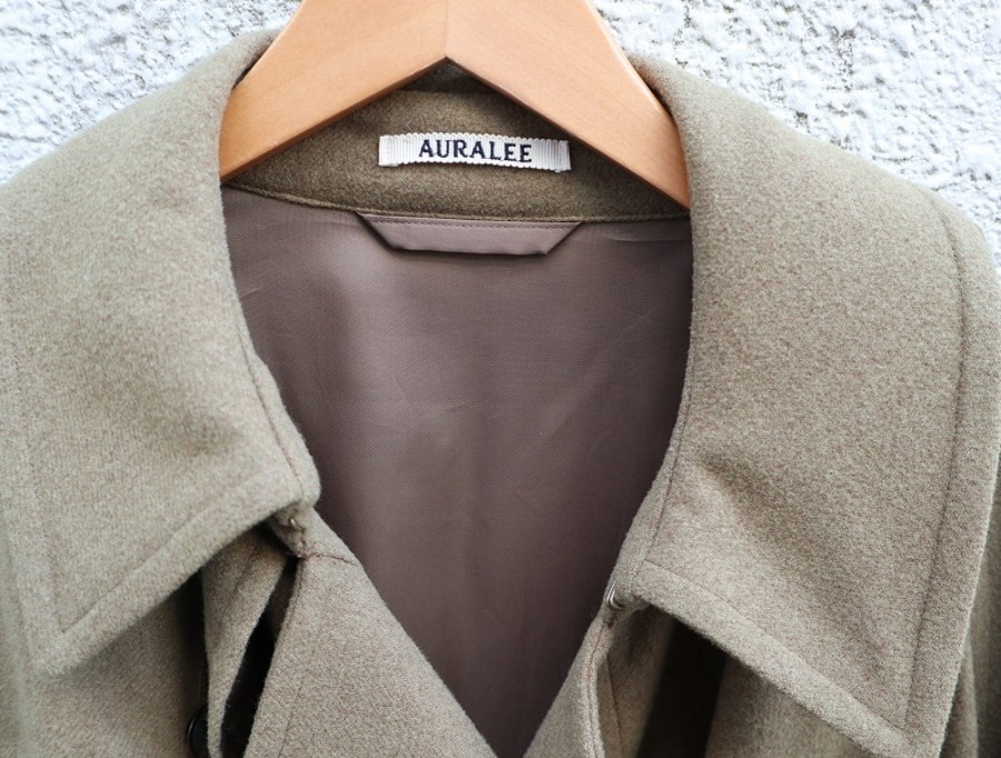 AURALEE WOOL CASHMERE FLANNEL BIG TRENCH