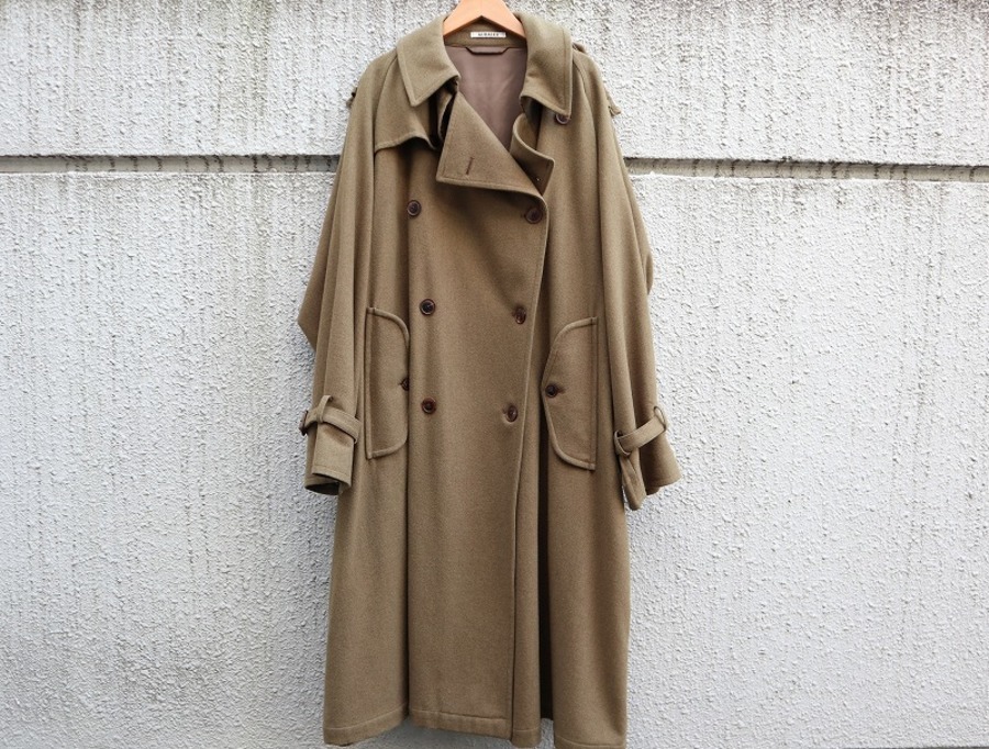 AURALEE WOOL CASHMERE FLANNEL BIG TRENCH