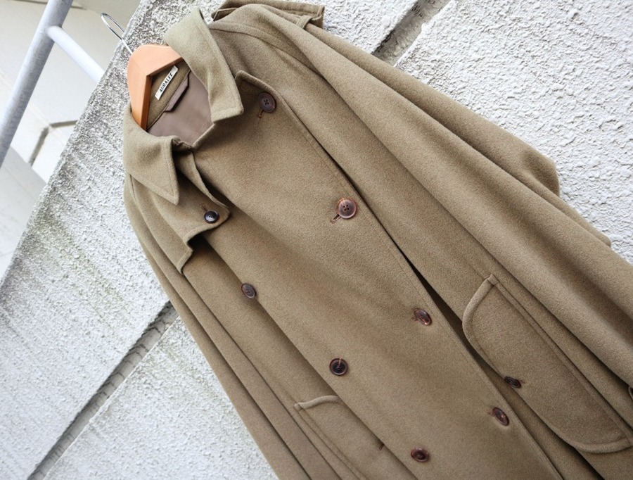 AURALEE WOOL CASHMERE FLANNEL BIG TRENCH