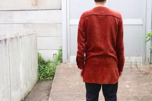 RAYON MOLE NO-COLLAR LONG SHIRTSのメンズ