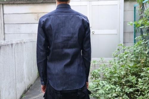 RIGID DENIM BUTTON DOWN SHIRTのメンズ