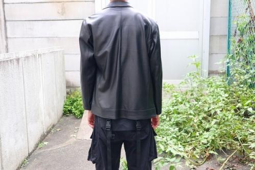 裏地デザインラムレザーブルゾンのメンズ