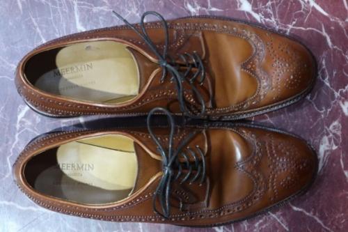 シェルコードバンウィングチップシューズのメンズ