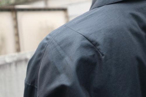 シルク混シャンブレービッグステンカラーコートのメンズ