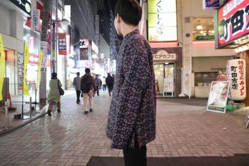 エンジニアードガーメンツの総柄マオカラージャガードシャツ