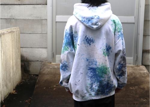 ペイントヴィンテージプルオーバーパーカーのメンズ