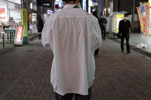 プリーツロングシャツのメンズ