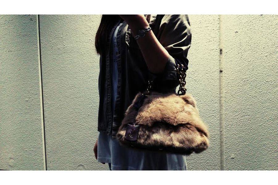 正規品】SAINT LAURENT オープンバック ファーサンダル