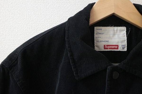 Supreme コーデュロイコーチジャケット あかるい M 黒 11aw