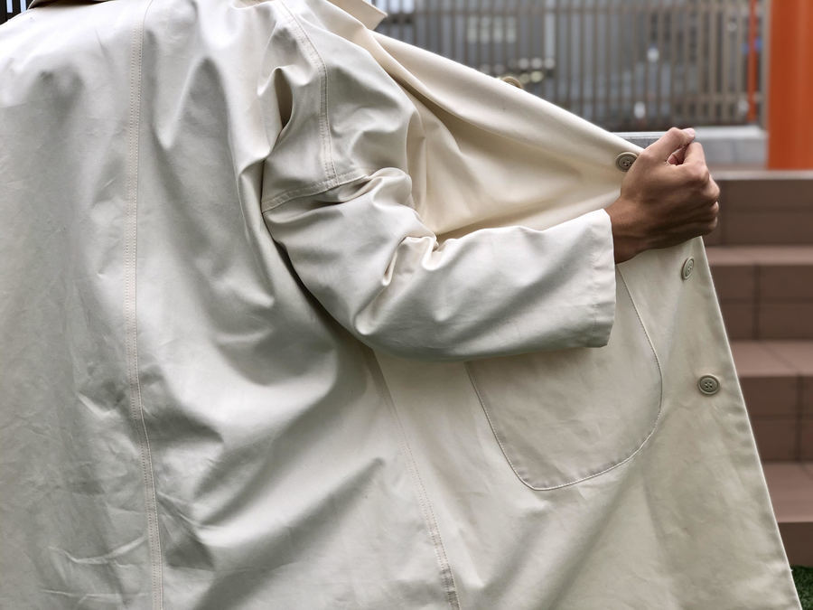 希少2010s英国ヴィンテージ✦Yarmoヤーモダスターコートナチュラルホワイト YARMO / DUSTER COAT | ARCH STELLAR PLACE