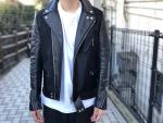 takanomeコムデギャルソン　ルイスレザー　ハラコ　ライダース　36 COMME des GARCONS × Lewis Leathers】よりハラコ切替ダブル