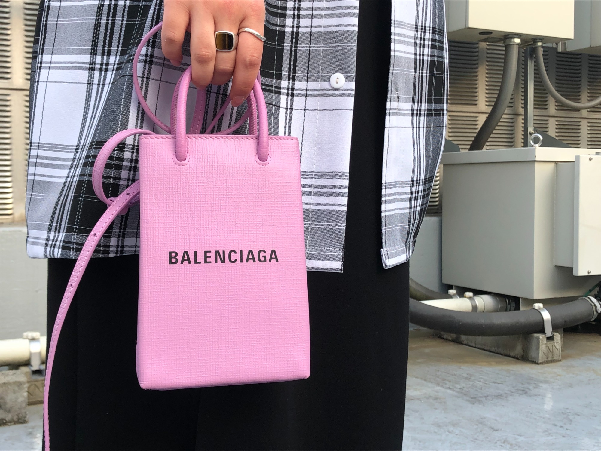 BALENCIAGA極美品 BALENCIAGA バレンシアガ ショッピングトート フォンホルダー