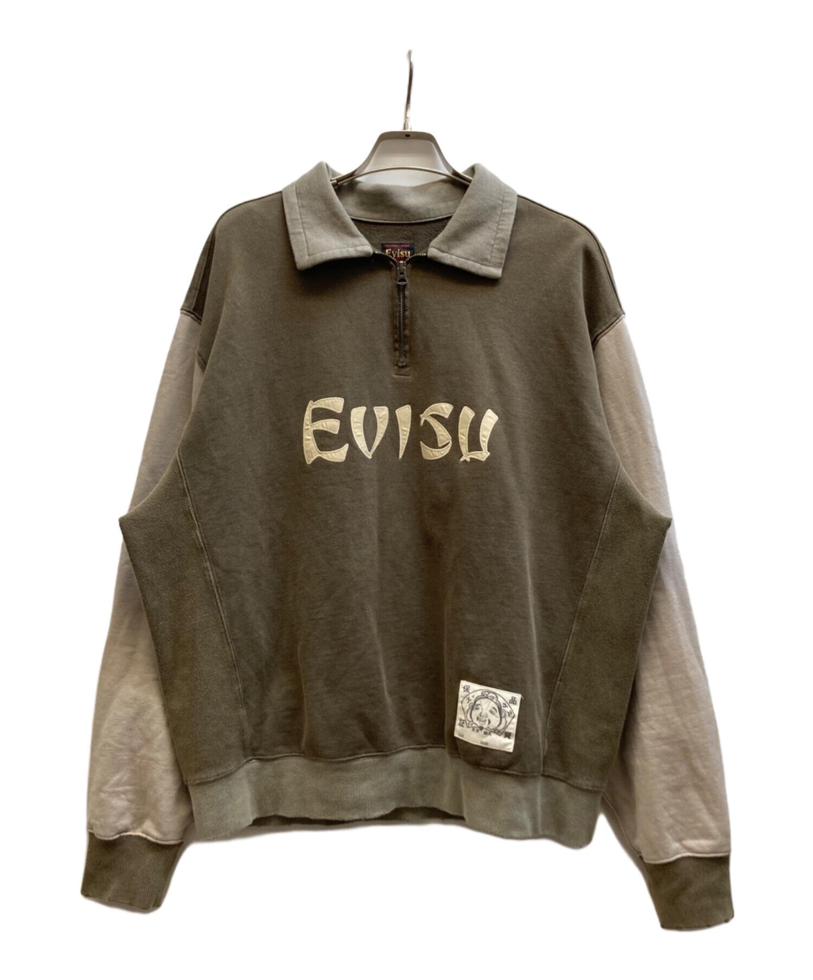 EVISU / エヴィス】BLOCKING HEAVY WASHED HALF ZIP SWEATSHIRT | 豊か EVISU / エヴィス】BLOCKING HEAVY WASHED HALF ZIP SWEATSHIRT | 豊か
