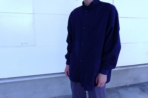 スタンドカラーアーミーシャツのメンズ