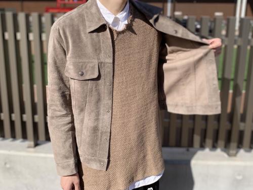 シシ × ビームス ライツのスウェード 3rdジャケット