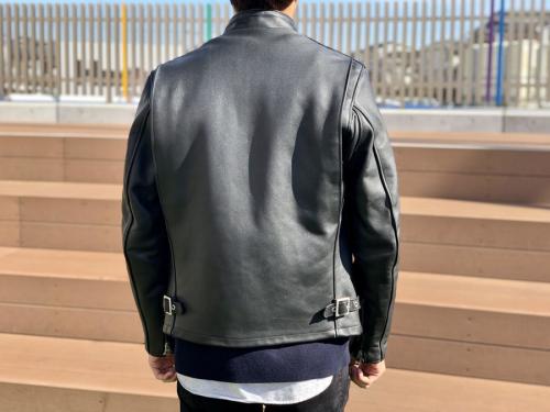 ショットのスタンドカラーシングルライダースジャケット