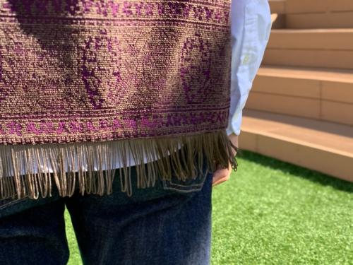 ジャガード織フリンジベストのメンズ