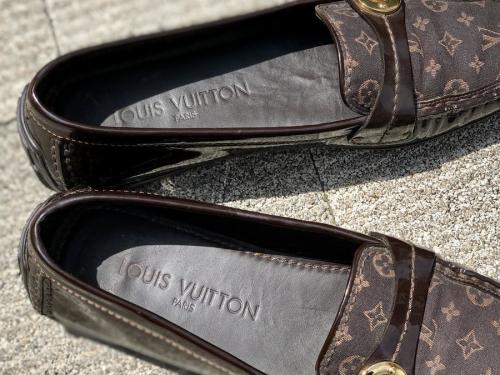 ルイ ヴィトン　のモノグラム・イディール パテントドライビングシューズ