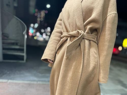 キャメルシャギーガウンコートのレディース