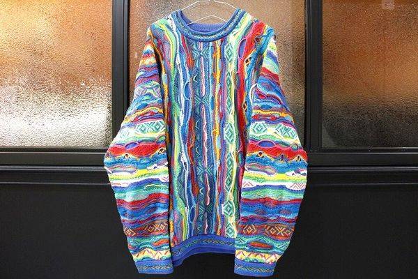 viesteniニットヴィンテージニット 総柄デザイン レトロ