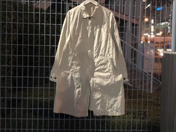 SCYE BASICS 高密度ナイロンタフタ ステンカラーコート SCYE BASICS(サイベーシック)/PE/NY 高密度タフタ製品染めバルマ