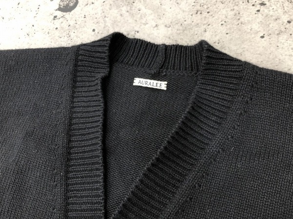 AURALEE FELT WOOL YARN KNIT CARDIGAN Auralee Cardigan | LODENFREY