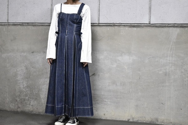 CASA FLINE(カーサフライン)】フロントホックデニムロング