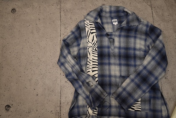 AIE チェック柄 ゼブラ柄プルオーバー 長袖シャツ S