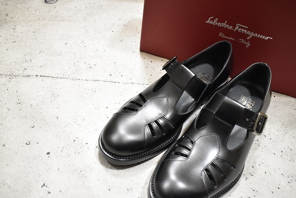 Salvatore Ferragamo フェラガモ 革靴 モンクストラップ 黒 古着