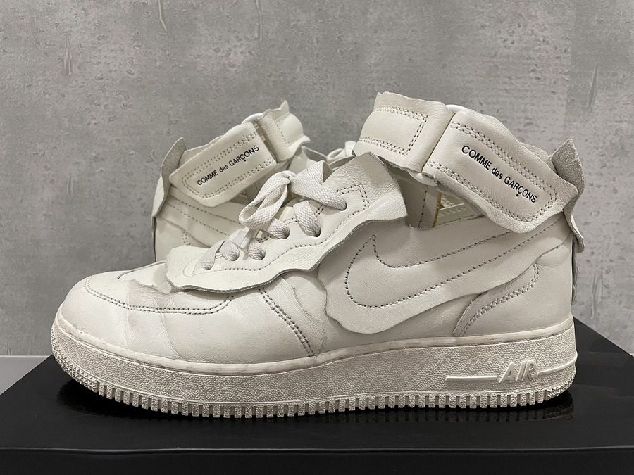 ナイキ ×コムデギャルソンオムプリュス/COMME des GARCONS HOMME PLUS 20AW AIR FORCE 1 MID DC3601-100 エアフォース1 ミッドスニーカー メンズ 25.5cm