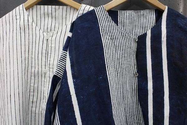 立川新入荷】45R カディシルクヒッコリーワンピース等インディゴ