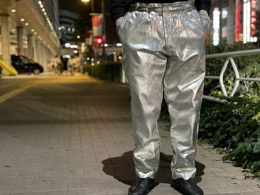 コムデギャルソン オム プリュス メタリック シルバー パンツ S COMME_des_GARCONS HOMME PLUS/コムデギャルソンオムプリュス