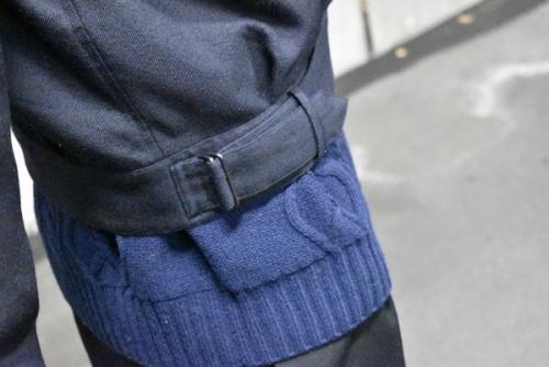 ウールサージ ベルテッドジャケット