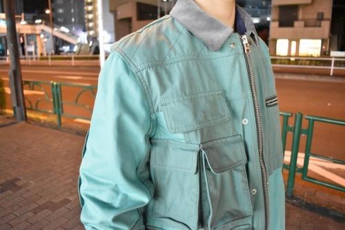 Sacai (サカイ) コットンナイロンオックスフォードブルゾン グリーン