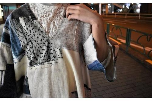 エムエムシックス メゾンマルジェラのVeste Kimono Patchwork Remise