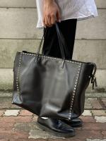 ヴァレンティノガラヴァーニ トートバッグ 肩掛け コットン ブラック フラワー Valentino Garavani ヴァレンティノ・ガラヴァーニ ロック